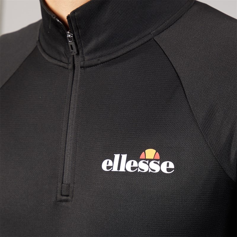 Ellesse Mens Brandon 1/4 Zip Running Top Black - Image 3