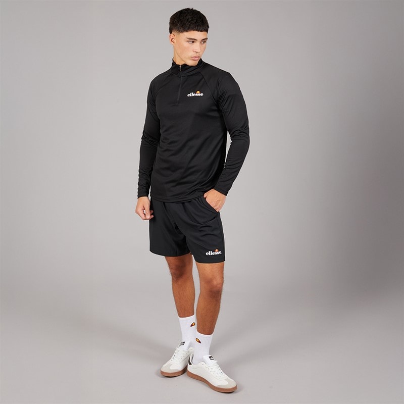 Ellesse Mens Brandon 1/4 Zip Running Top Black - Image 4