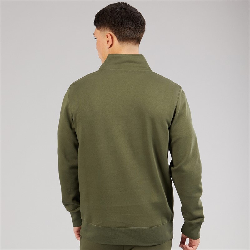 Ellesse Mens Benevento 1/4 Zip Sweatshirt Khaki - Image 2