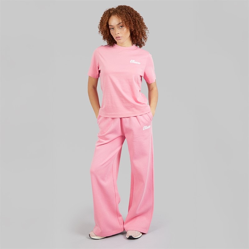 Ellesse Womens Rochella Wide Leg Sweat Pants Bright Pink - Image 4