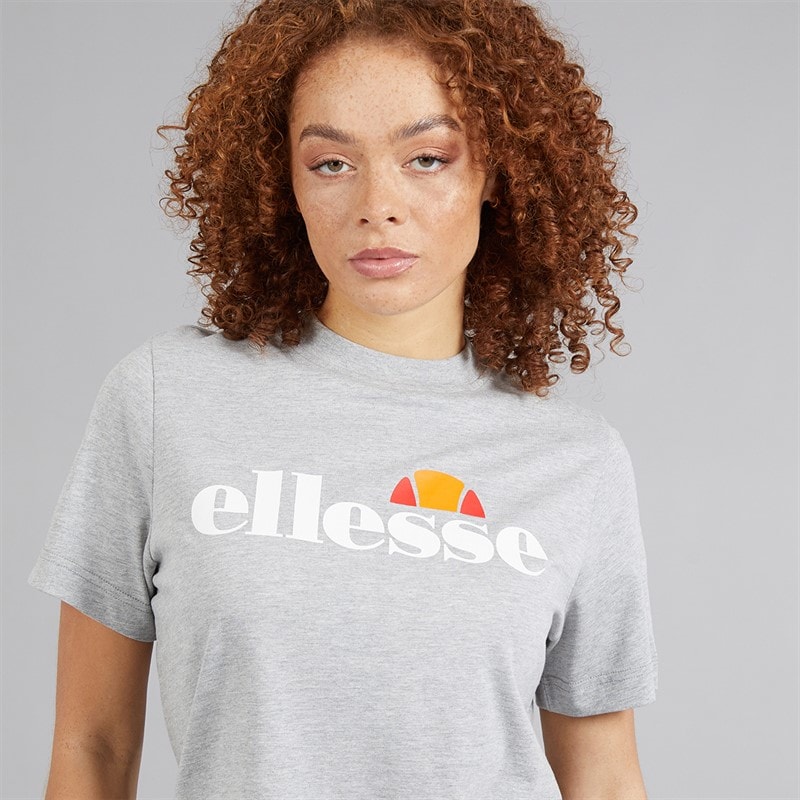 Ellesse Womens Stauf Logo T-Shirt Light Grey Marl - Image 3