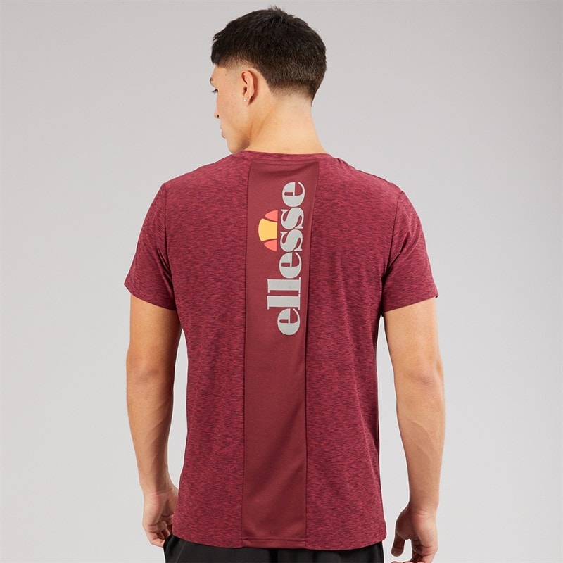 Ellesse Mens Dundalk Running Top Burgundy Marl - Image 2