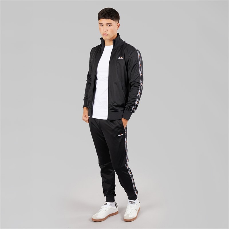 Ellesse Mens Barelo Taped Poly Tracksuit Black - Image 4