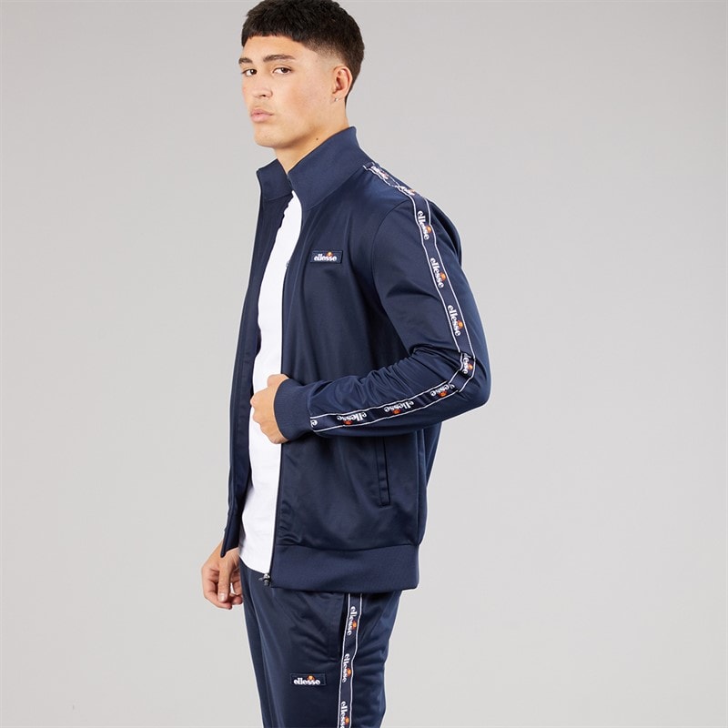 Ellesse Mens Barelo Taped Poly Tracksuit Navy - Image 3