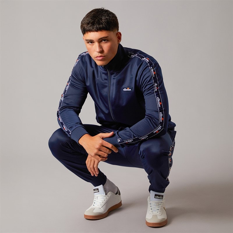 Ellesse Mens Barelo Taped Poly Tracksuit Navy - Image 4