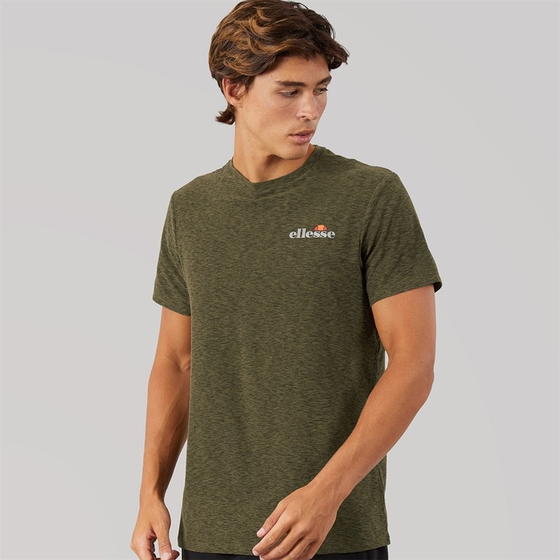 Ellesse Mens Dundalk Running Top Khaki Marl - Image 2