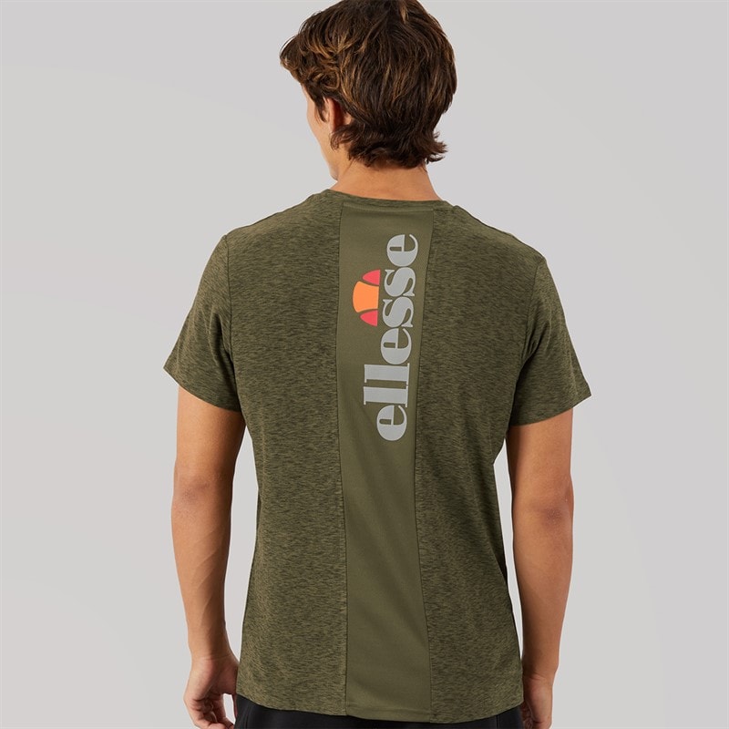 Ellesse Mens Dundalk Running Top Khaki Marl - Image 3