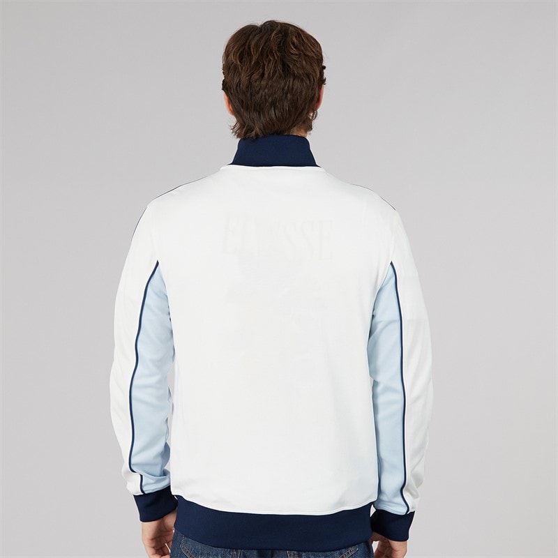 Ellesse Mens Libros Full Zip Track Jacket Off White/Light Blue - Image 2