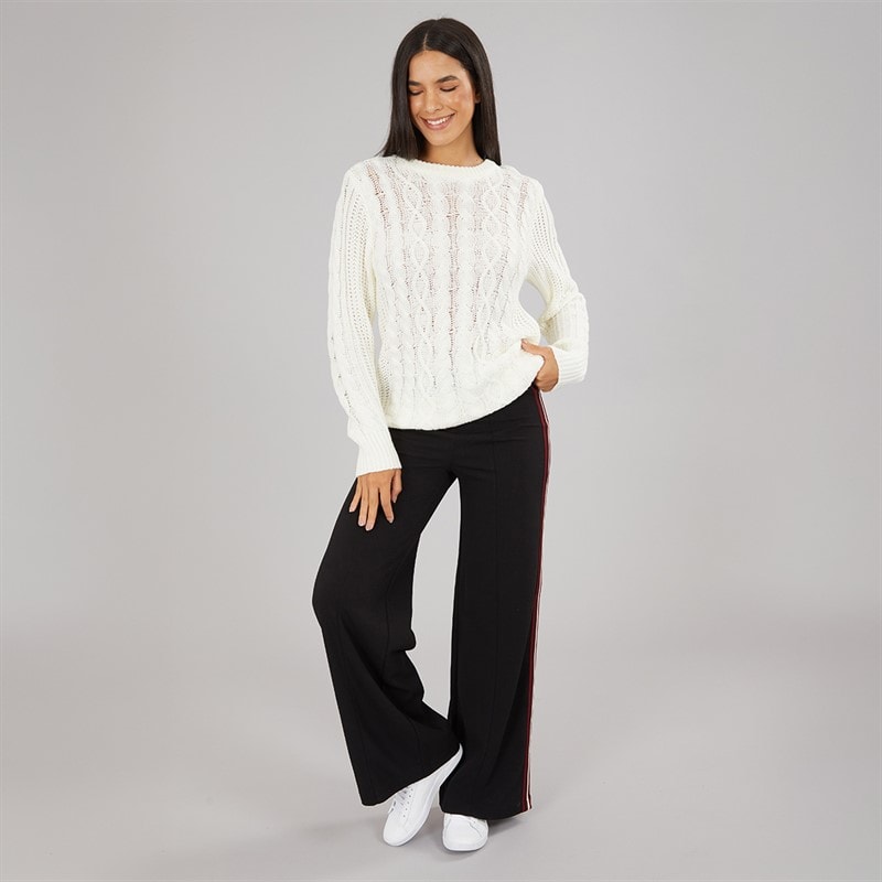 Board Angels Womens Cable Knit Sweater Ecru - Image 4