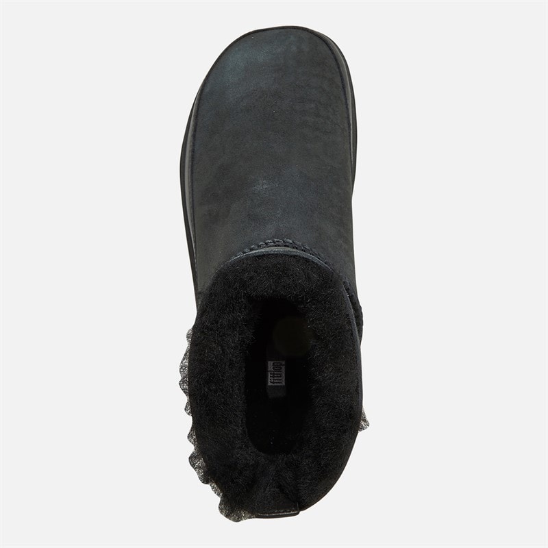 FitFlop Womens Gen-FF Ultra-Mini Double-Faced Shearling Boots All Black - Image 4