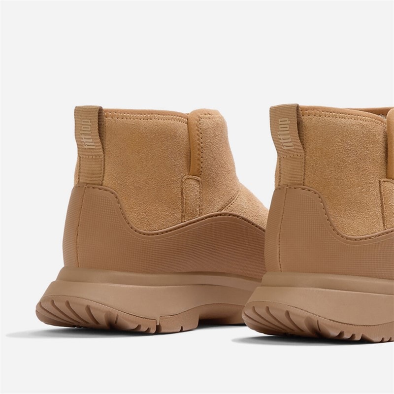 FitFlop Womens Neo D Hyker Warm Suede Pull On Outdoor Mini Boots Desert Tan - Image 3