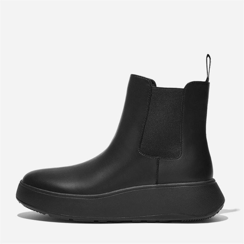 FitFlop Womens Leather Flatform Chelsea Boots All Black - Image 5