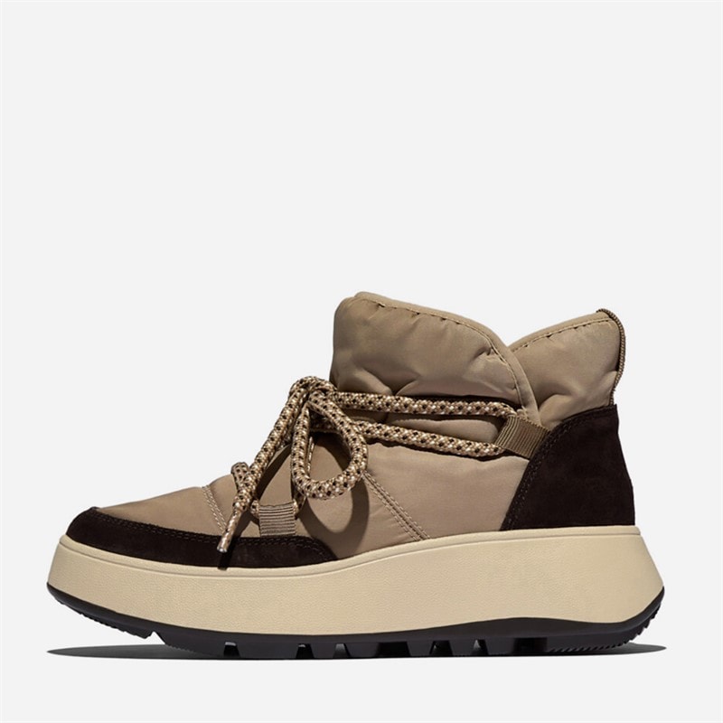 FitFlop Womens F-Mode Biofleece Mesh Flatform Booties Taupe - Image 5