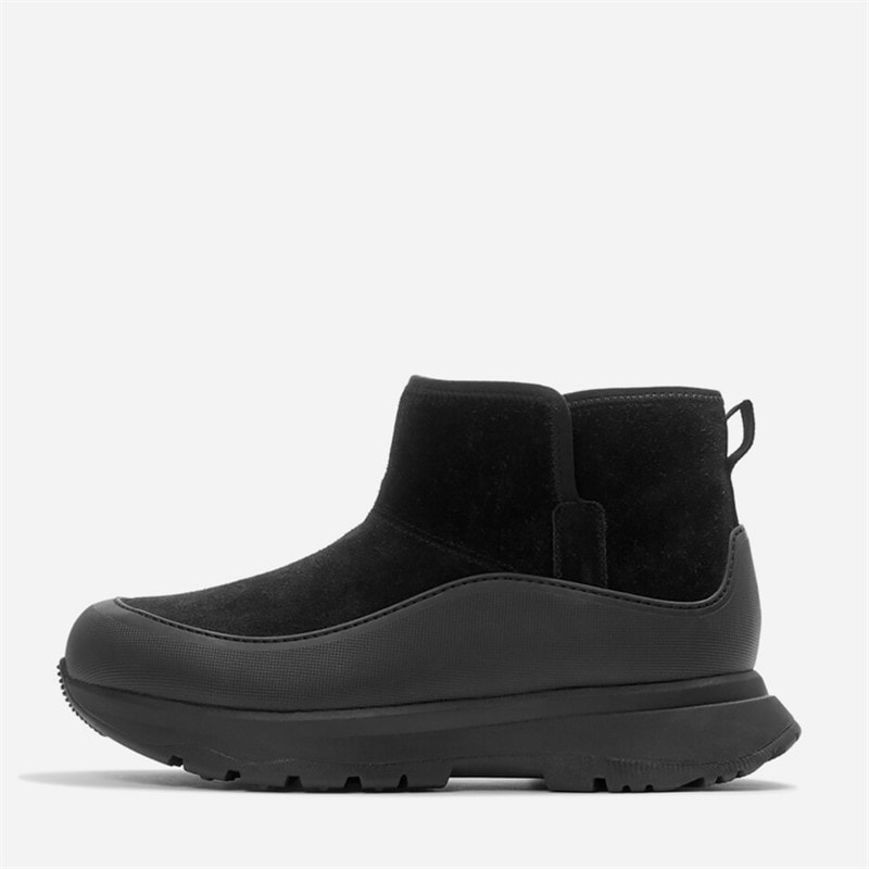 FitFlop Womens Neo D Hyker Warm Suede Pull On Outdoor Mini Boots All Black - Image 5