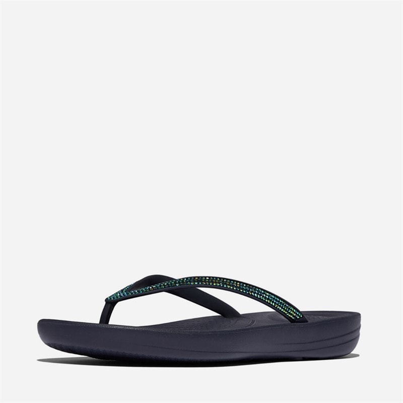 FitFlop Womens Iqushion Sparkle Flip Flops Midnight Navy - Image 1