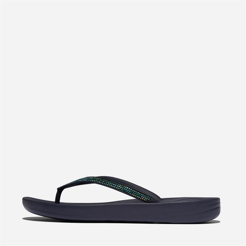 FitFlop Womens Iqushion Sparkle Flip Flops Midnight Navy - Image 2