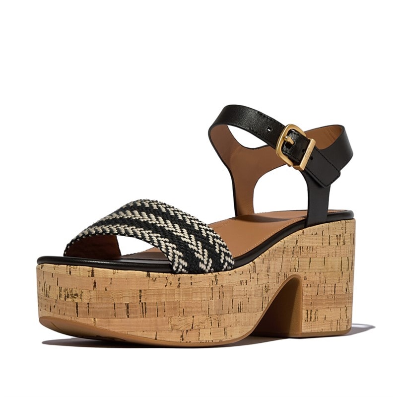 FitFlop Womens Ankle Strap Platftorm Sandals Black - Image 2