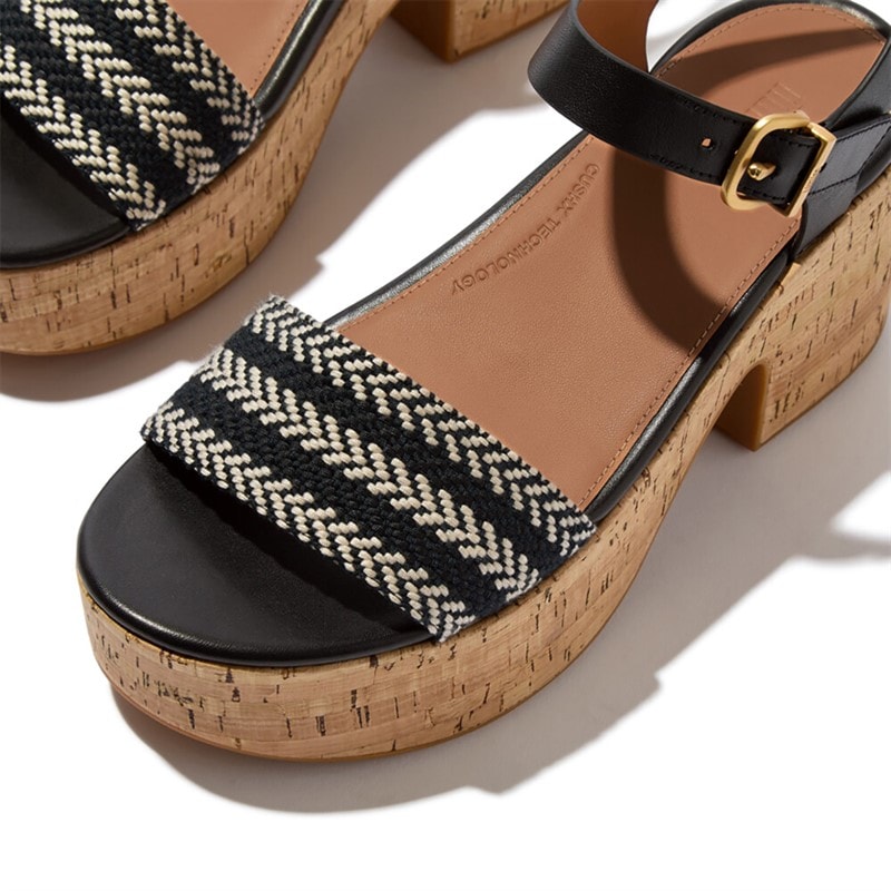 FitFlop Womens Ankle Strap Platftorm Sandals Black - Image 4