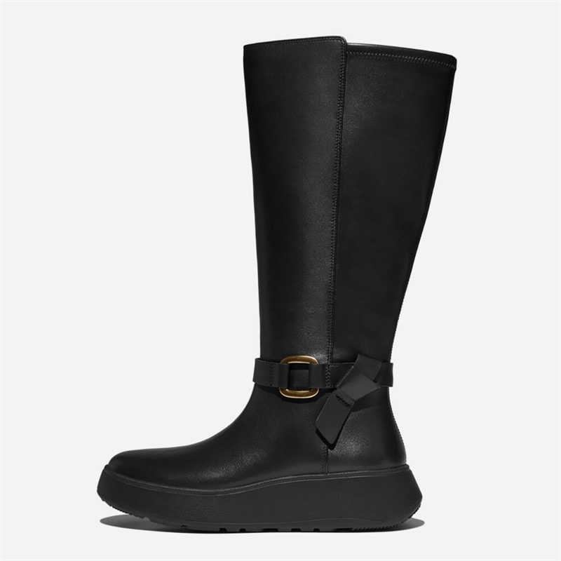 FitFlop Womens F-Mode Square Ring Flatform Tall Boots Black - Image 5