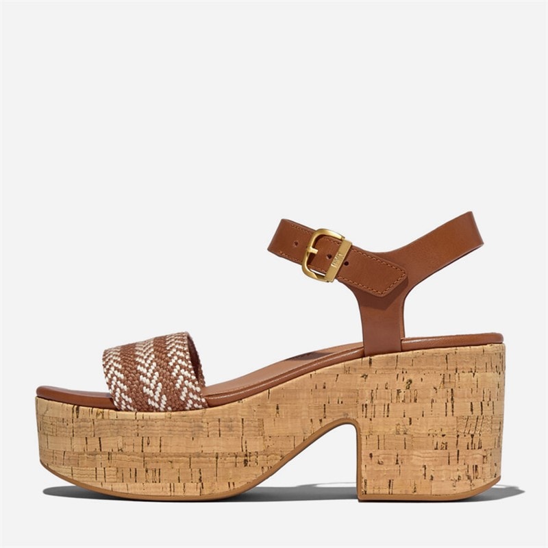 FitFlop Womens Ankle Strap Platftorm Sandals Deep Tan