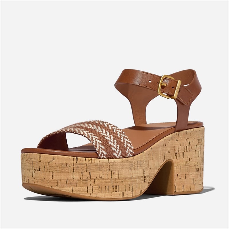 FitFlop Womens Ankle Strap Platftorm Sandals Deep Tan - Image 2