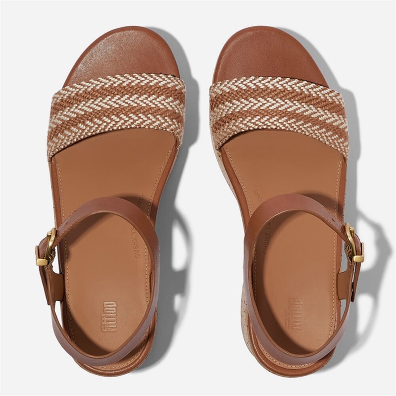 FitFlop Womens Ankle Strap Platftorm Sandals Deep Tan - Image 3