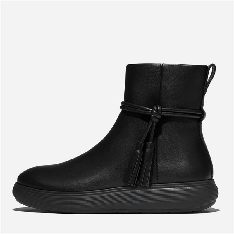 FitFlop Womens IQ Comff Tassel Short Boots All Black - Image 5