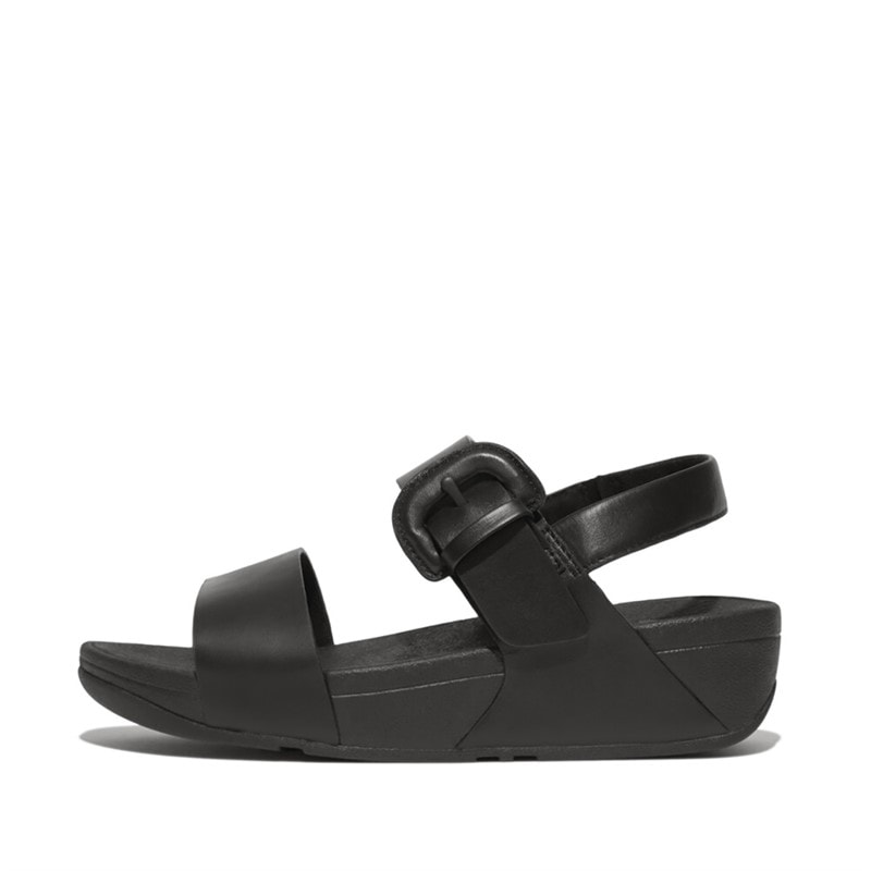 FitFlop Womens Lulu Leather Back Strap Sandals Black - Image 1