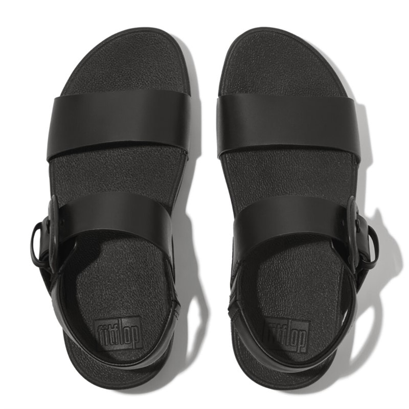 FitFlop Womens Lulu Leather Back Strap Sandals Black - Image 3