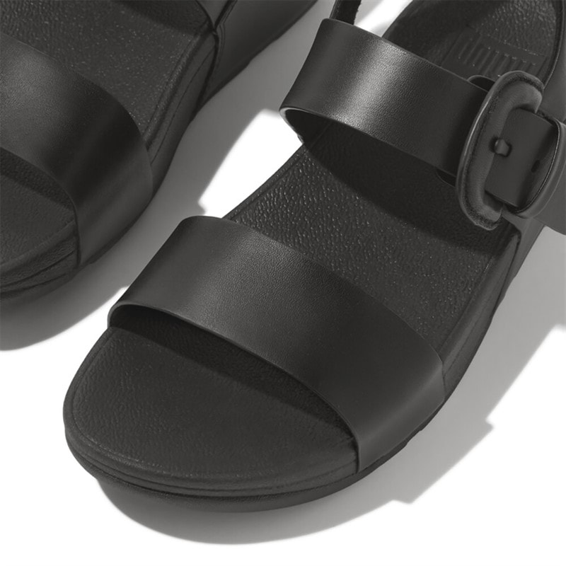 FitFlop Womens Lulu Leather Back Strap Sandals Black - Image 4