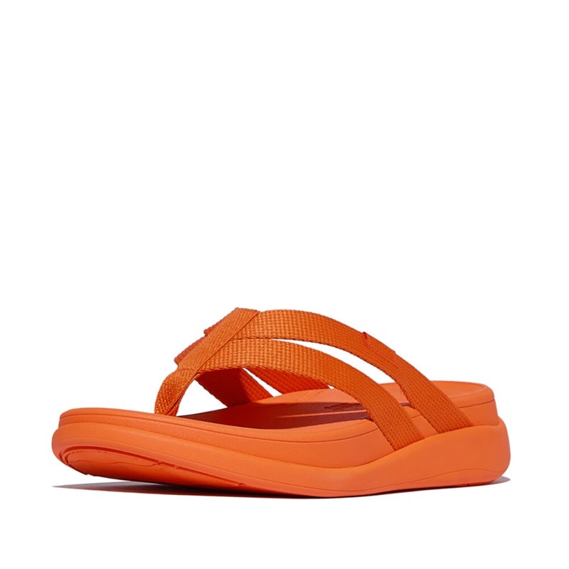 FitFlop Womens F-Mode Flatform Strappy Flip Flops Satsuma - Image 2