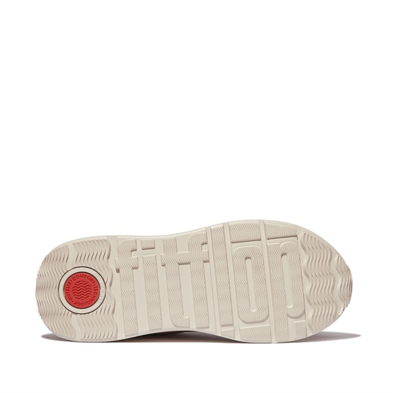 FitFlop Womens F-Mode Leather Suede Mix Flatform Trainers Classic Beige - Image 5