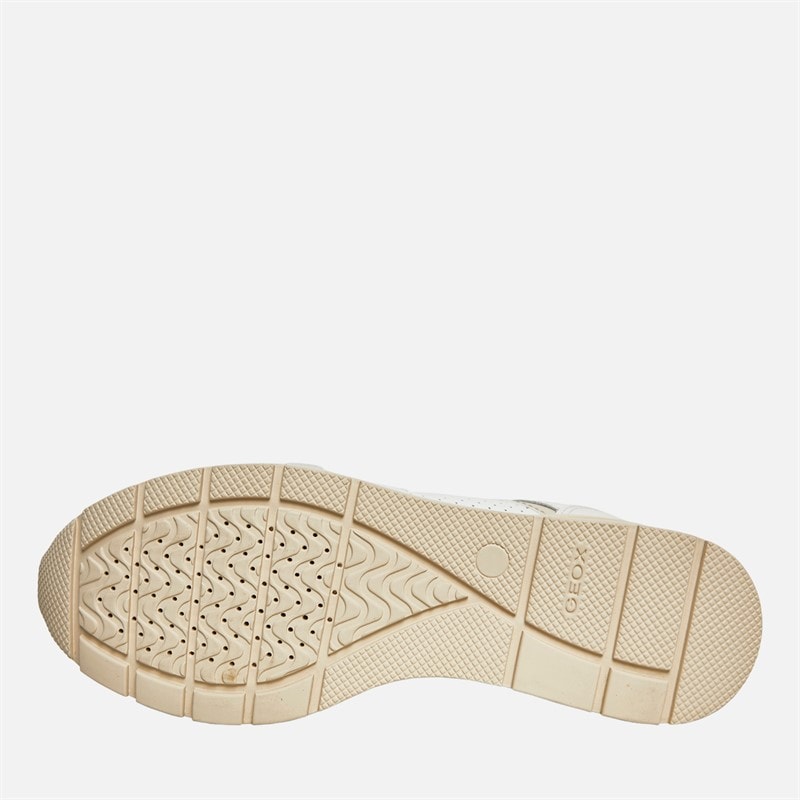 GEOX Womens Zosma Wedge Trainer White/Off White - Image 2