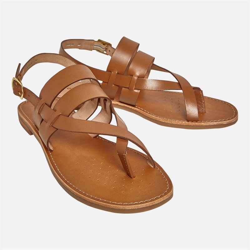 GEOX Womens Maddalusia Flat Sandals Camel - Image 1