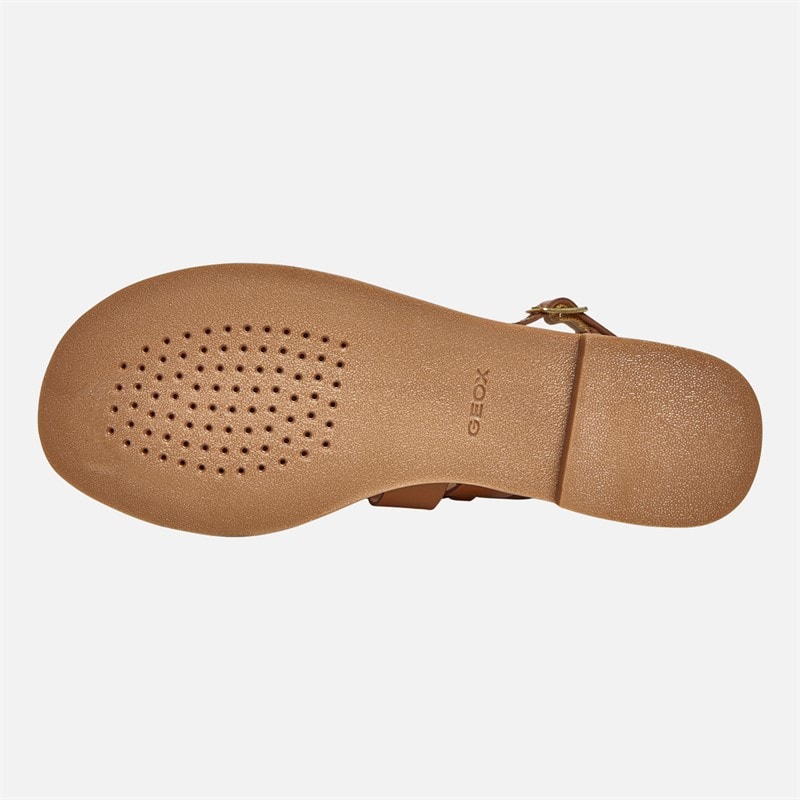 GEOX Womens Maddalusia Flat Sandals Camel - Image 3