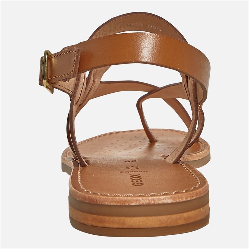 GEOX Womens Maddalusia Flat Sandals Camel - Image 4