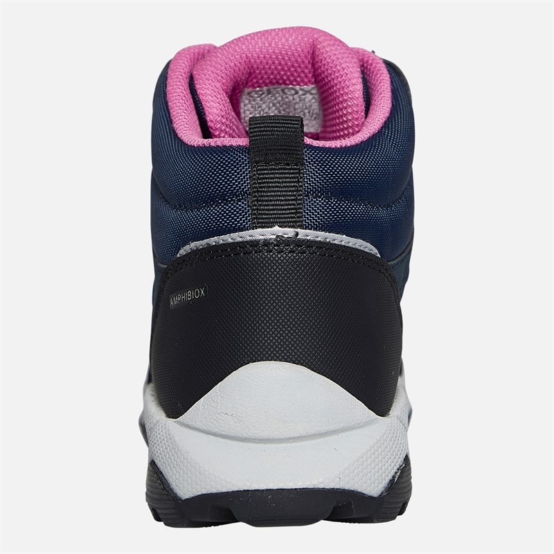 GEOX Junior Girls Magnetar Ankle Boots Navy/Violet - Image 3