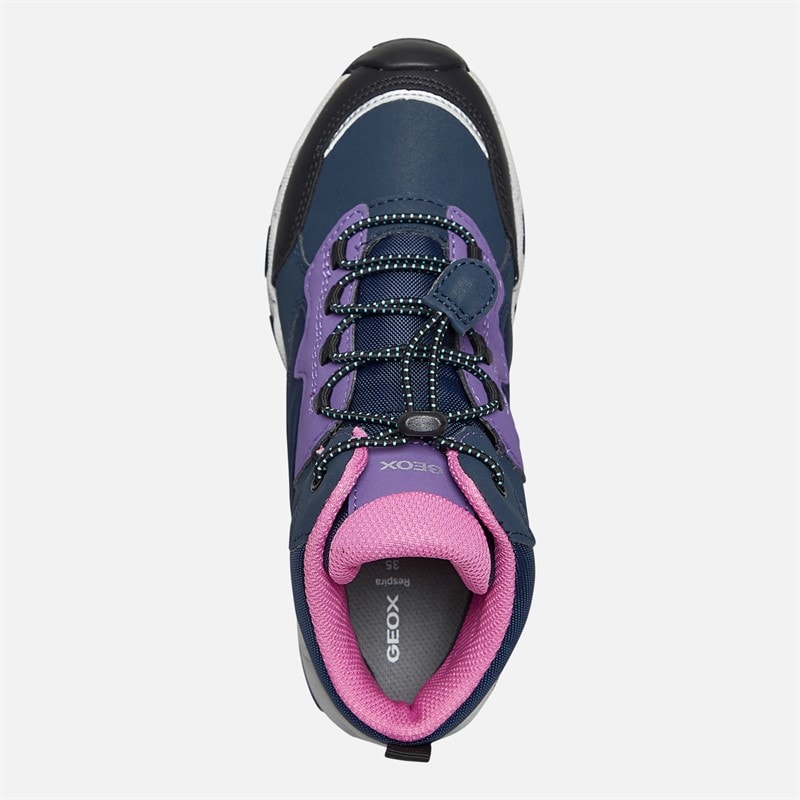 GEOX Junior Girls Magnetar Ankle Boots Navy/Violet - Image 4