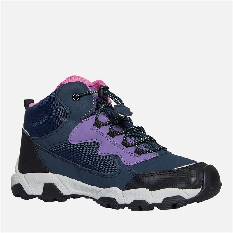 GEOX Junior Girls Magnetar Ankle Boots Navy/Violet - Image 5