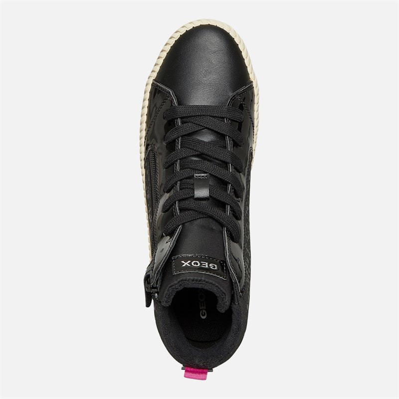 GEOX Junior Girls Mirroless Zip Hi Top Trainers Black - Image 4