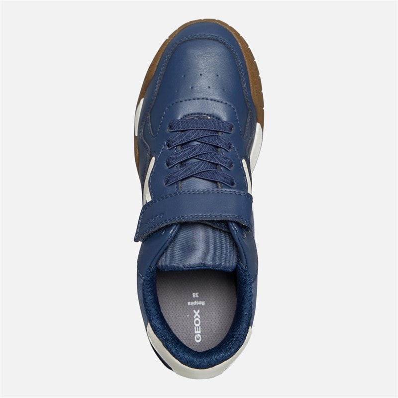 GEOX Junior Boys Rann Trainers Navy/Light Ivory Navy/Lt Ivory - Image 4