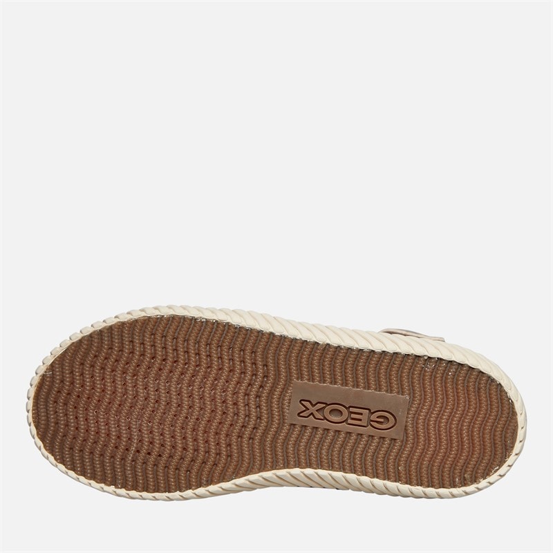 GEOX Girls Mirroless Zip Hi Top Trainers Dark Beige - Image 2