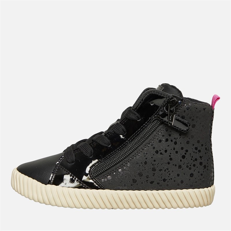 GEOX Girls Mirroless Zip Hi-Top Trainers Black