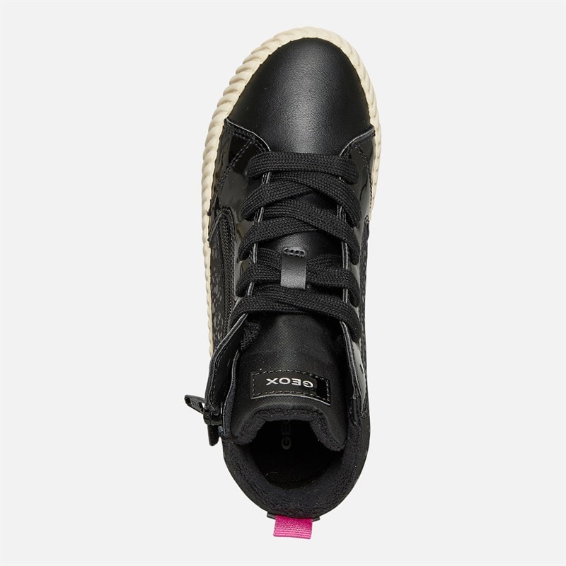 GEOX Girls Mirroless Zip Hi-Top Trainers Black - Image 4