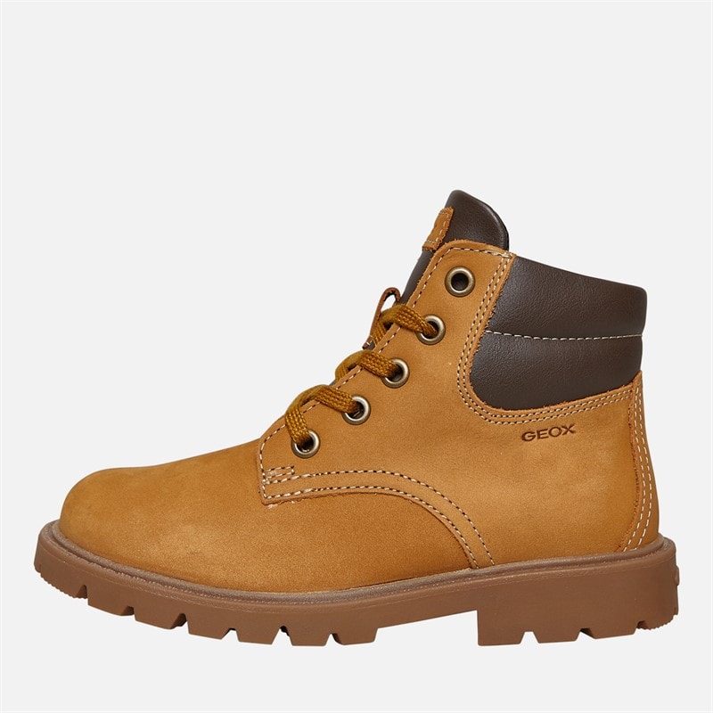 GEOX Boys Shaylax Inside Zip Boots Yellow/Brown