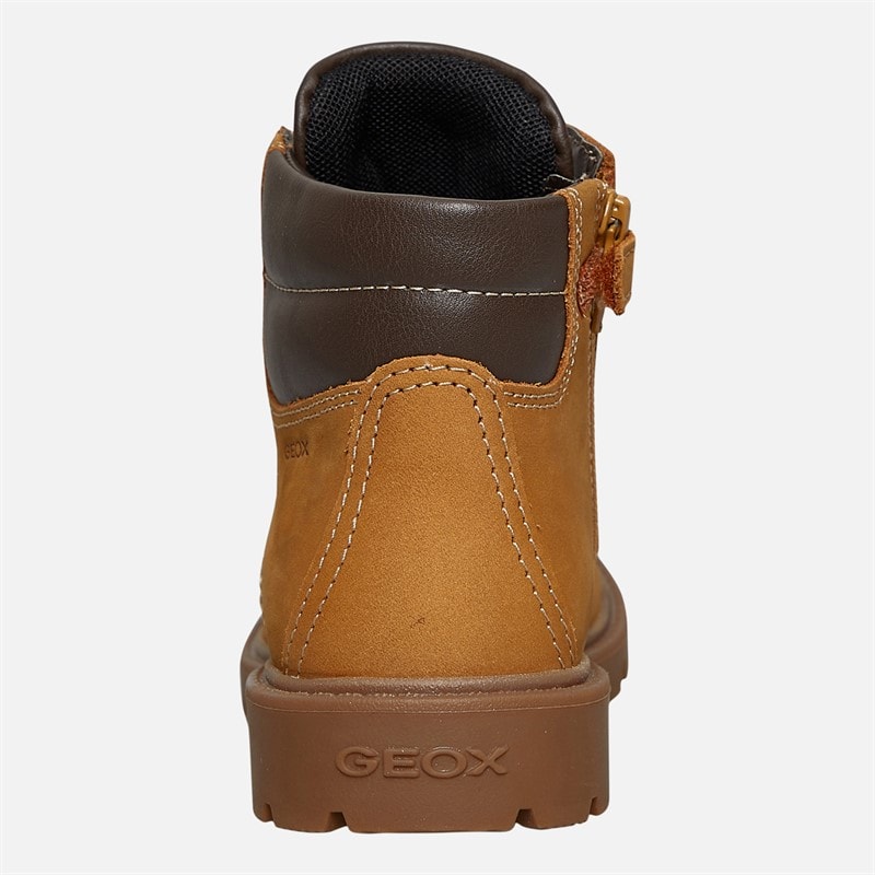 GEOX Boys Shaylax Inside Zip Boots Yellow/Brown - Image 3