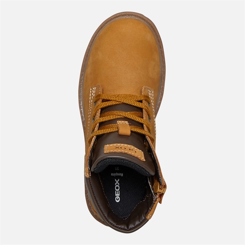 GEOX Boys Shaylax Inside Zip Boots Yellow/Brown - Image 4