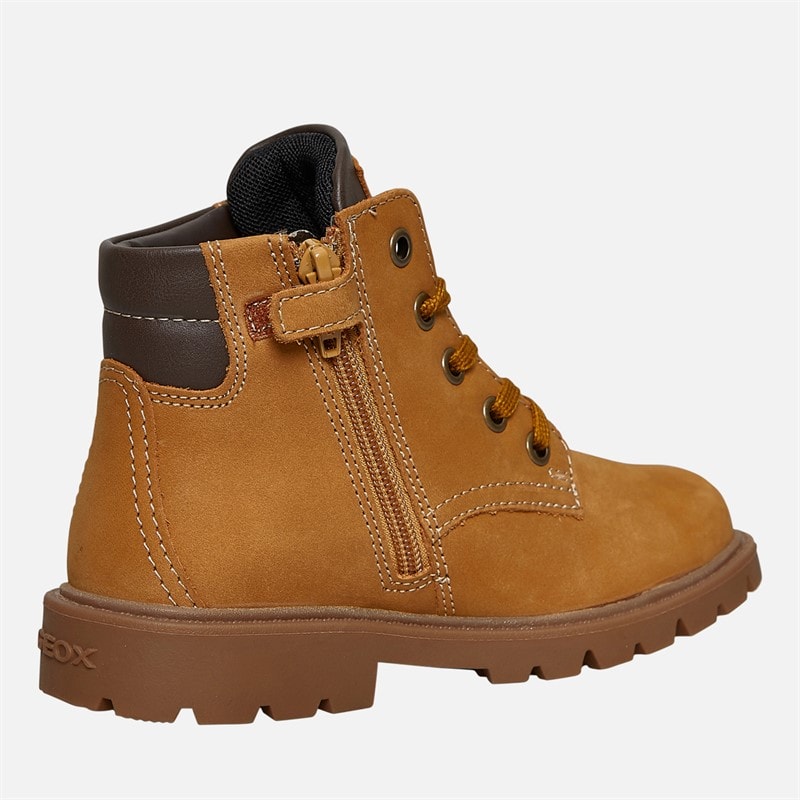 GEOX Boys Shaylax Inside Zip Boots Yellow/Brown - Image 5