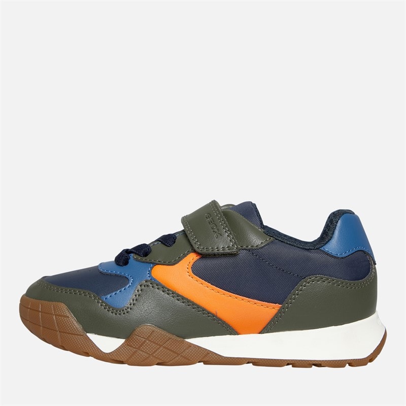 GEOX Boys Rann Trainers Military/Orange - Image 1