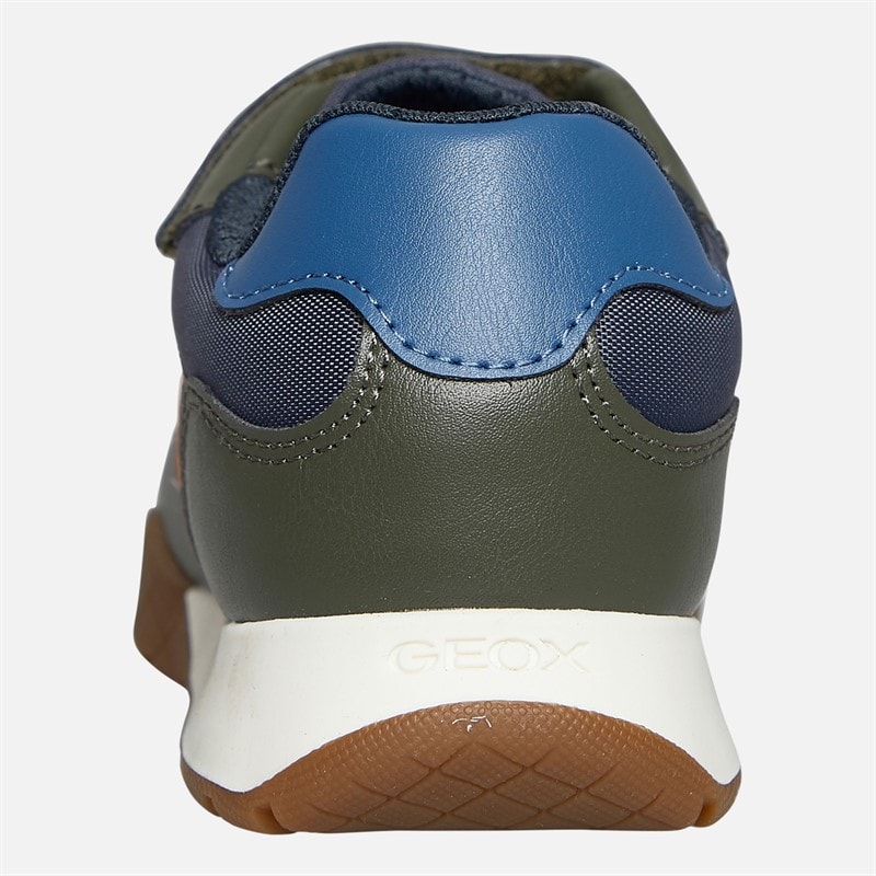 GEOX Boys Rann Trainers Military/Orange - Image 3